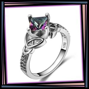 Mystic Fire Topaz S925 White Sapphire accents SZ 9